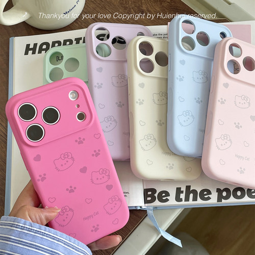 惠恩惠适用于iPhone17promax液态硅胶手机壳苹果16pro软糯精孔全包防摔15卡通原创可爱猫咪17高级感14女新款