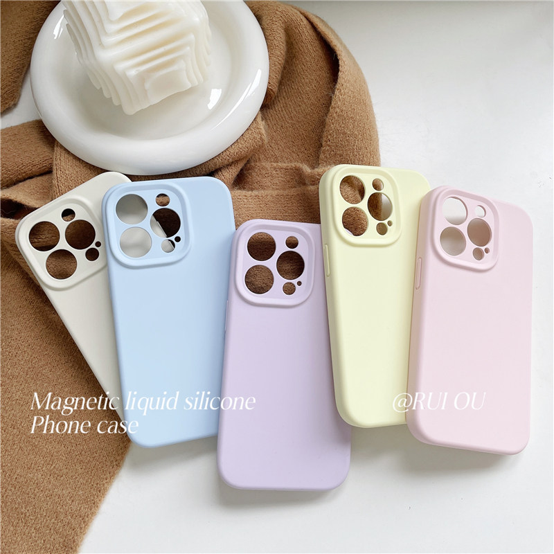 惠恩惠16pro软糯液态硅胶苹果15promax手机壳iPhone14pro精孔全包防摔套13多巴胺色适用12液体硅胶男