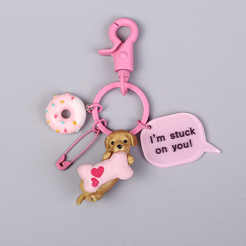 小猪公仔汽车钥匙扣女实用小礼品赠品钥匙圈猫咪挂件粉猪款