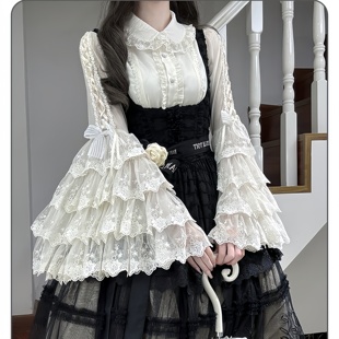 华丽大姬袖洛丽塔衬衫蕾丝doll感花边Lolita姬袖内搭花嫁百搭衬衣