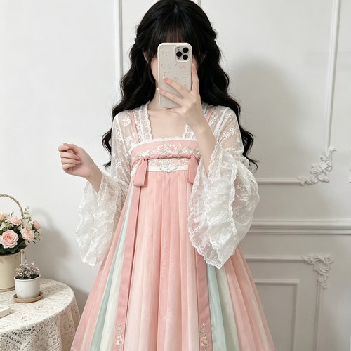 Lolita夏季中华风蕾丝长袖内搭女