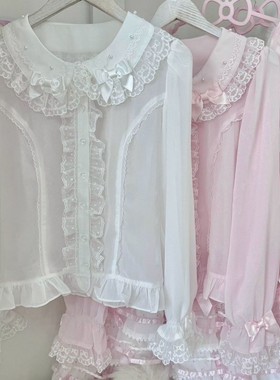 lolita百搭上衣长袖娃娃领内搭秋