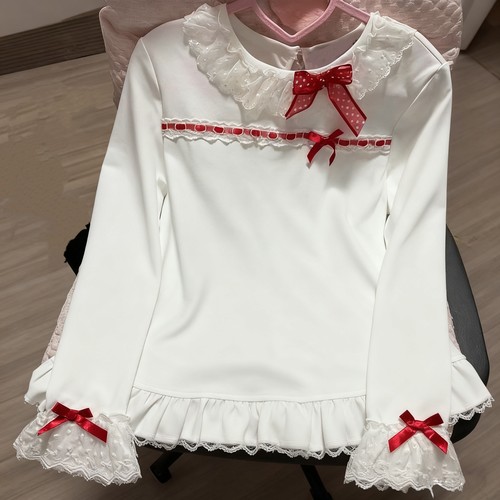 Lolita上衣圆领内搭长袖打底衫女
