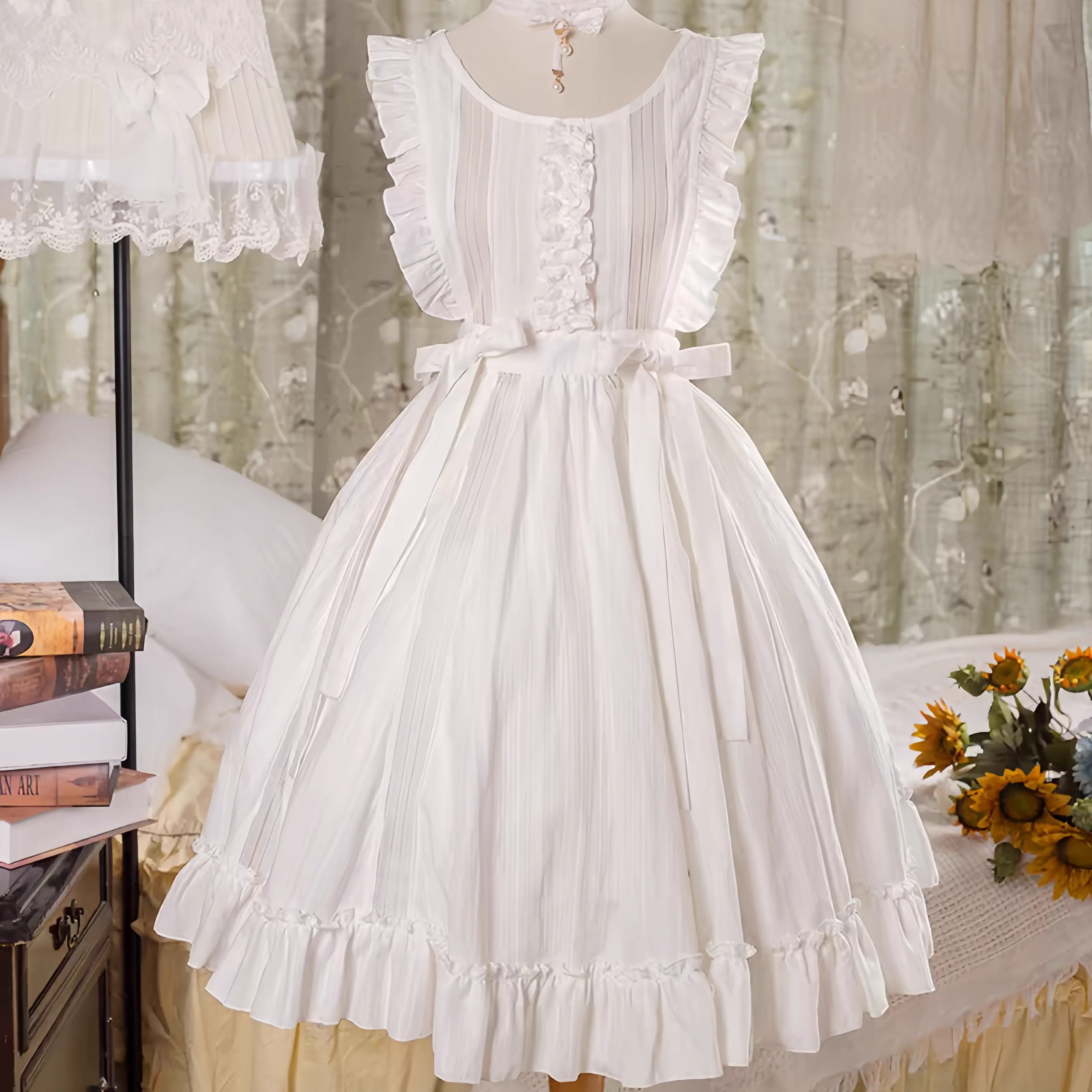 Lolita汉洋折衷罩裙百搭白色罩衫