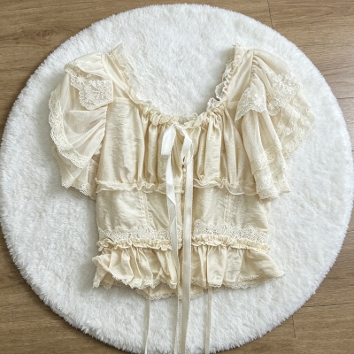 Lolita内搭蕾丝网纱优雅cla系衣