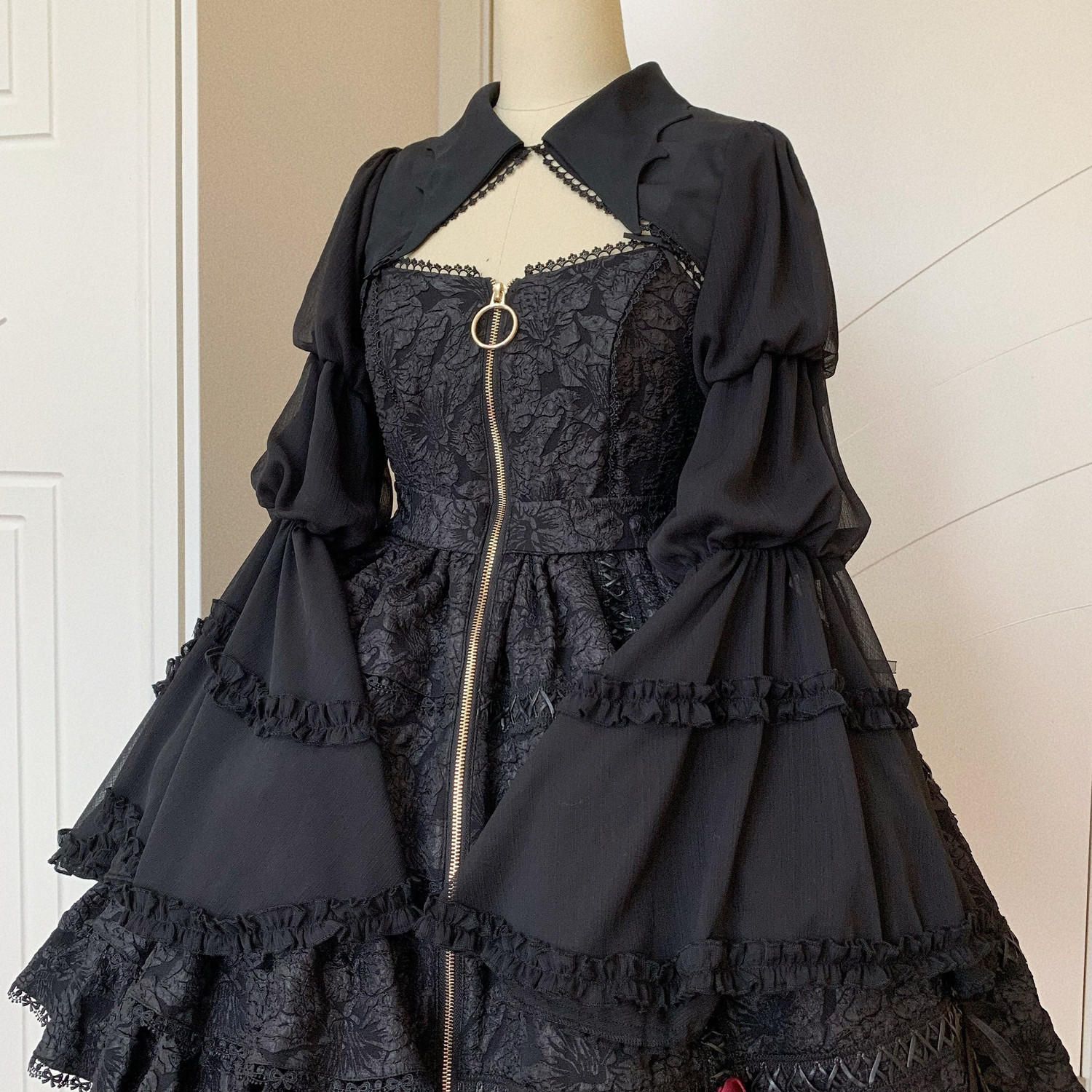 蝙蝠领姬袖哥特开衫百搭坎肩外搭