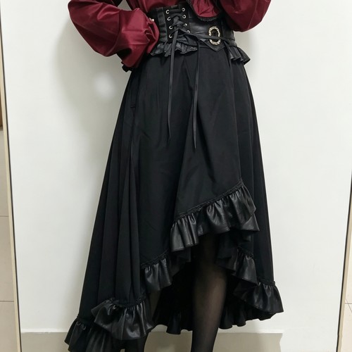 Lolita哥特风王子系半裙束腰长裙