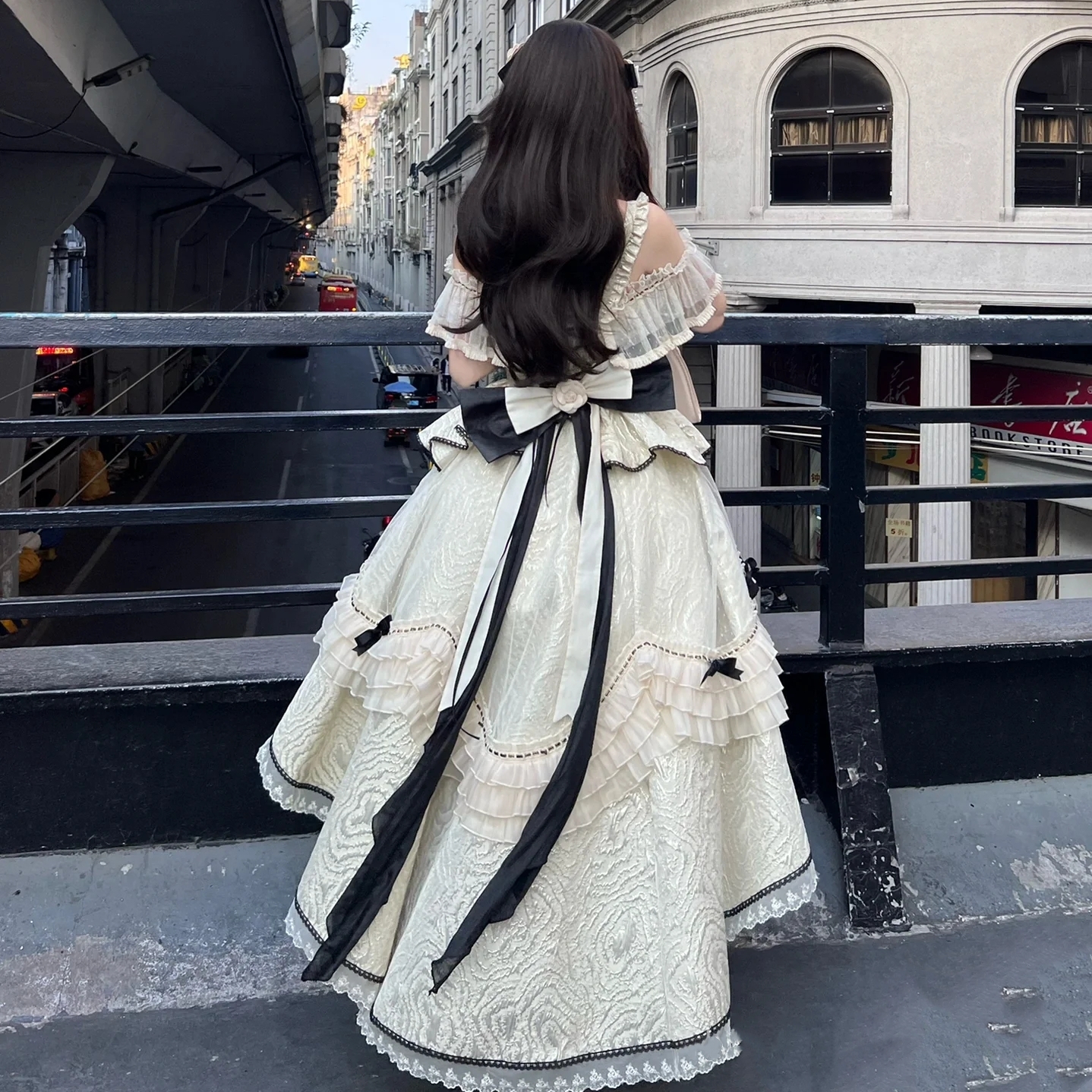前短后长大码花嫁lolita成人礼裙