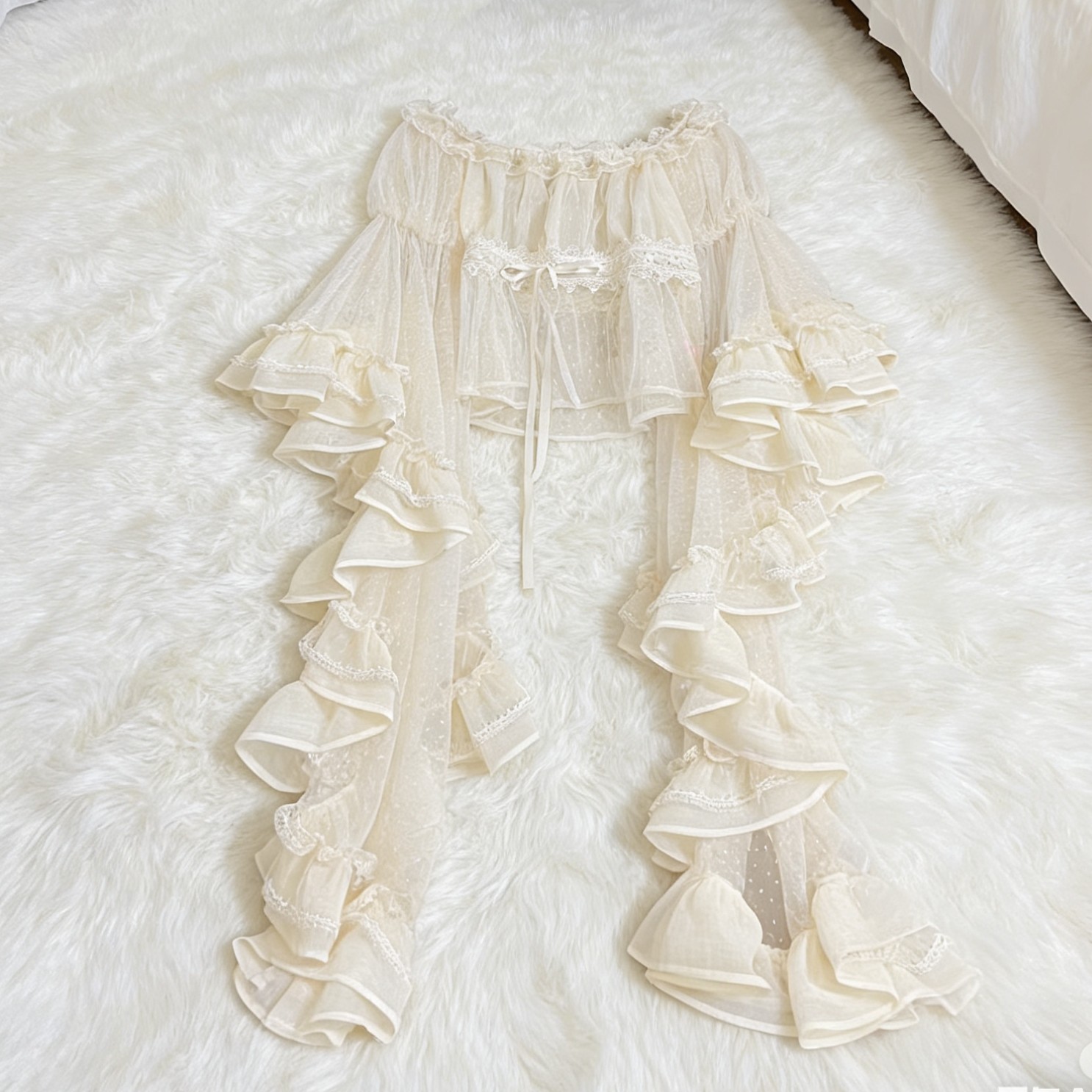 lolita点纱网纱内搭cla系大姬袖打底上衣宫廷风优雅百搭jsk薄纱衣,模玩/动漫/周边/娃圈三坑/桌游,lolita衬衫/内搭,淘宝优惠券,粉丝福利购,淘宝优惠卷