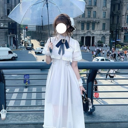 日系白月光斗篷连衣裙留洋千金女