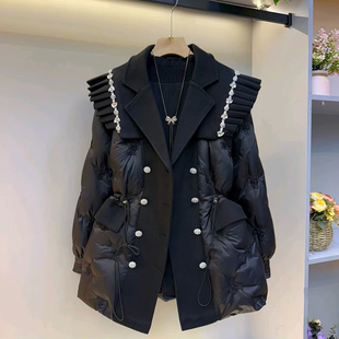 外套百搭海军领羽绒棉服减龄气质保暖外衣 高级感女装 胖mm冬季 时尚