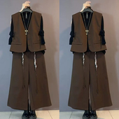 时尚 子三件套气质遮肉长袖 大码 秋季 女装 减龄显瘦裤 套装 宽松遮肚子