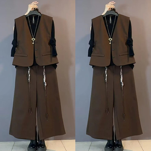 女装 大码 减龄显瘦裤 子三件套气质遮肉长袖 宽松遮肚子 秋季 套装 时尚