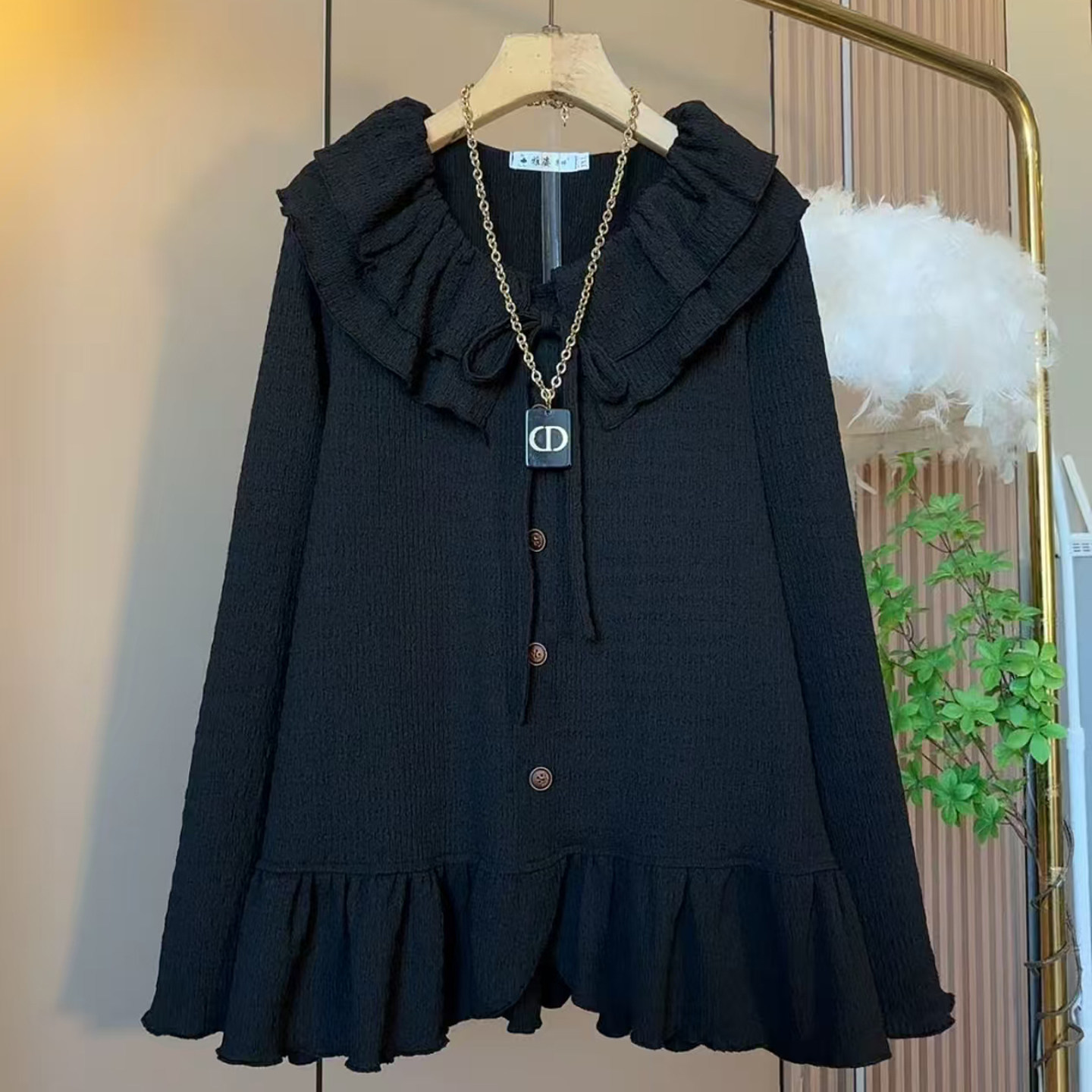 2026春季新款娃娃领纯色洋气小衫长袖宽松慵懒风上衣时尚显瘦衬衫,女装/女士精品,大码内搭,淘宝优惠券,粉丝福利购,淘宝优惠卷