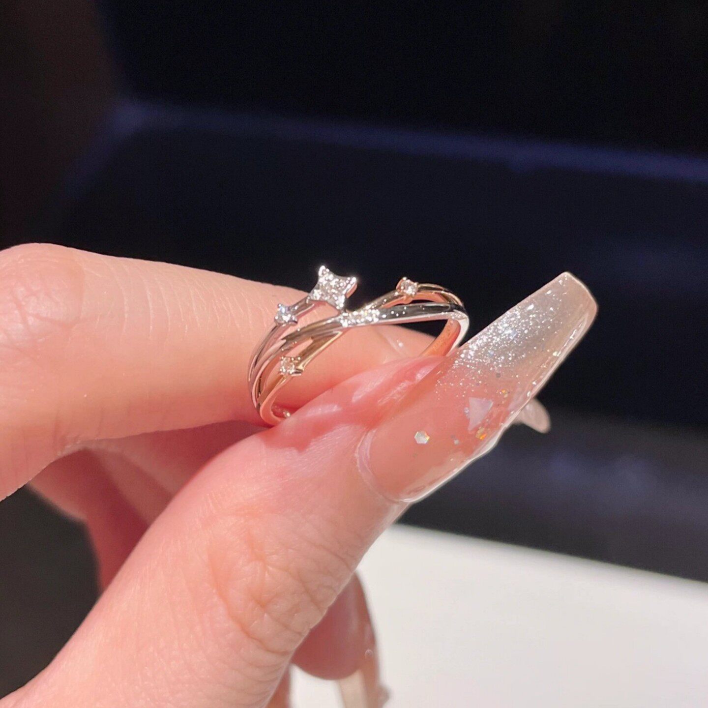 心愿流星锆石戒指女款轻奢小