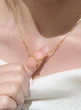 流金岁月水滴项链女轻奢小众高级