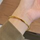 沙金不掉色莫比乌斯手镯女小众设计光面24k实心高级感仿真黄金