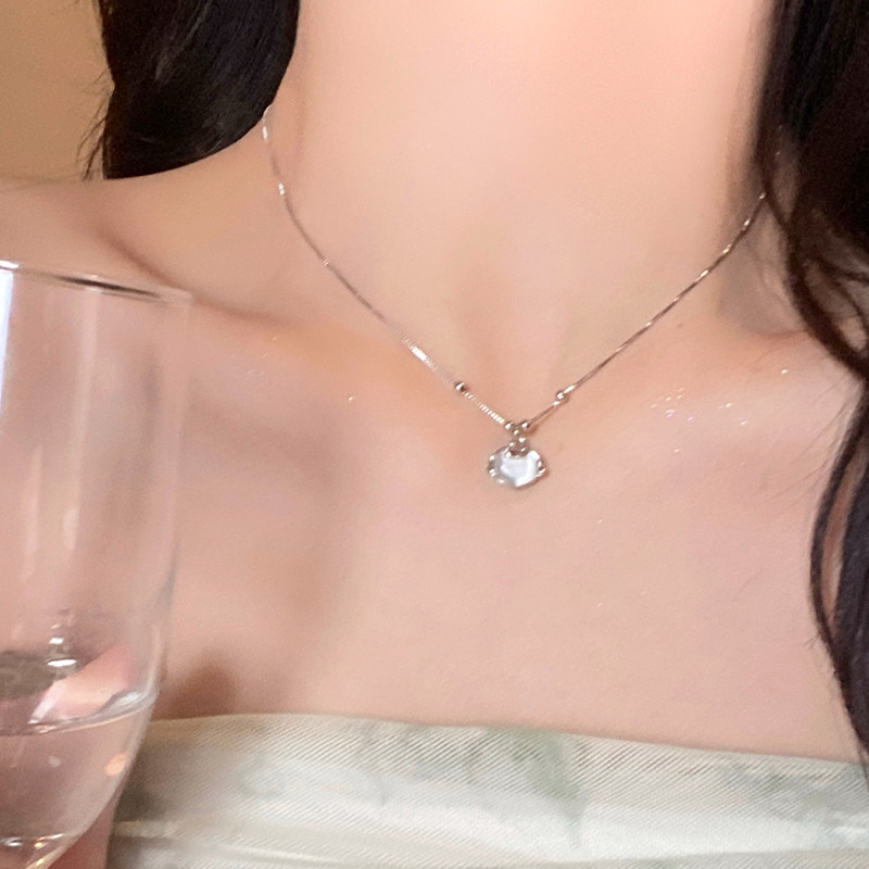 猫眼石如意平安锁项链女俏皮可爱
