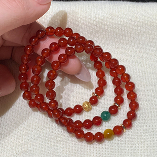 转运珠红玛瑙手串珠手链女生马年本命年手链轻奢小众精致手绳饰品