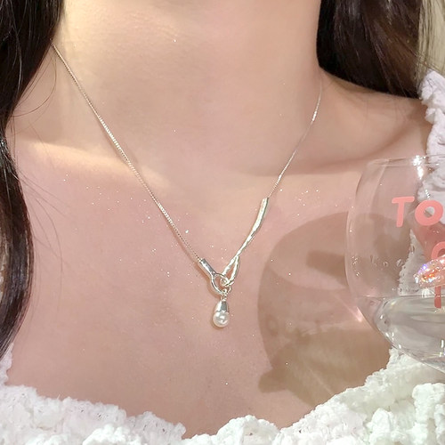 挂钩珍珠项链女颈链小众款盒子链