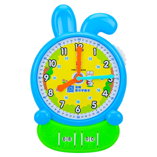 钟表模型小学教具一二年级学习认识时间12/24小时三针联动带电子时间显示电子钟蒙氏数学时钟儿童认识时间