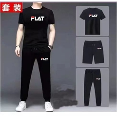 官方正品运动休闲套装短袖t恤男士夏季短袖卫裤两件套跑步三件套