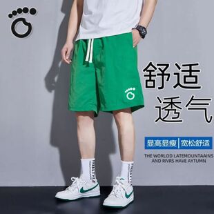 美式冰丝运动短裤男女同款夏季新款宽松大裤衩子休闲百搭五分裤