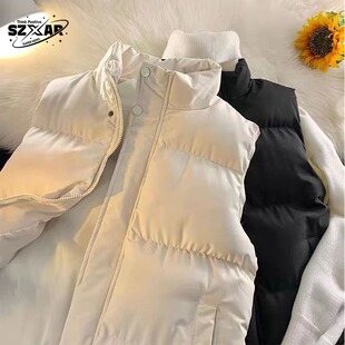 马甲男冬季新款帅气面包服港风宽松立领马夹潮流ins百搭无袖外套