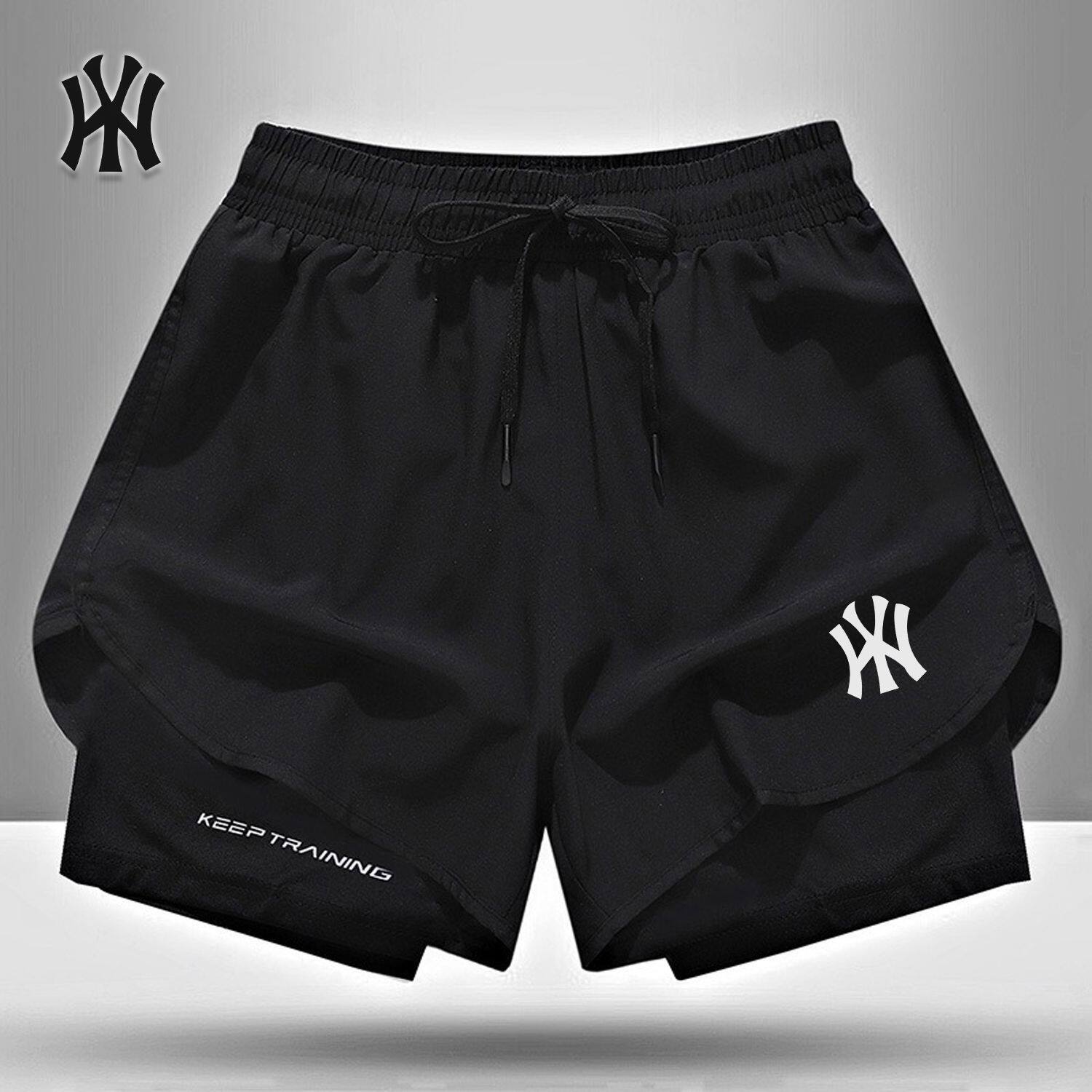 美式跑步短裤健身男女情侣瑜伽篮球泳裤弹力速干运动裤防走光