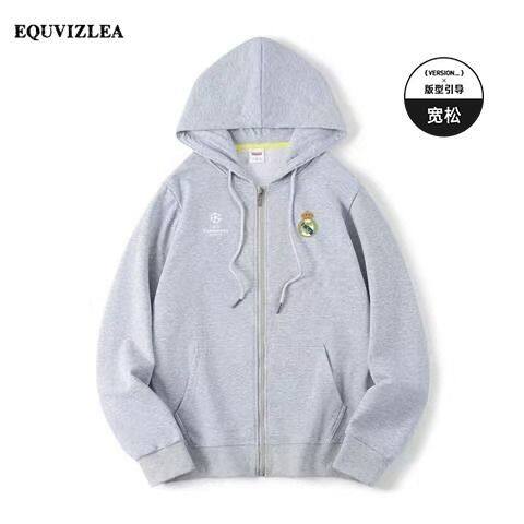 欧冠足球衣服马竞皇马车子尤文球迷服卫衣连帽拉链开衫外套潮衣服
