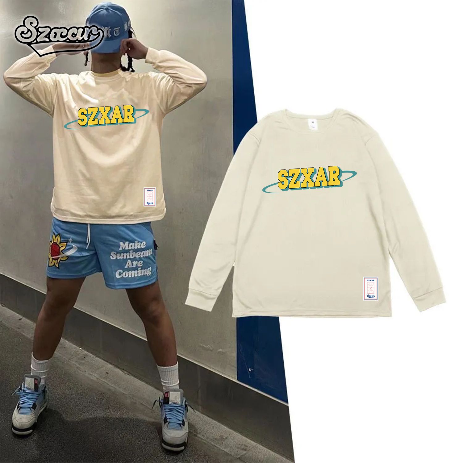 SZXAR美式长袖t恤投篮服