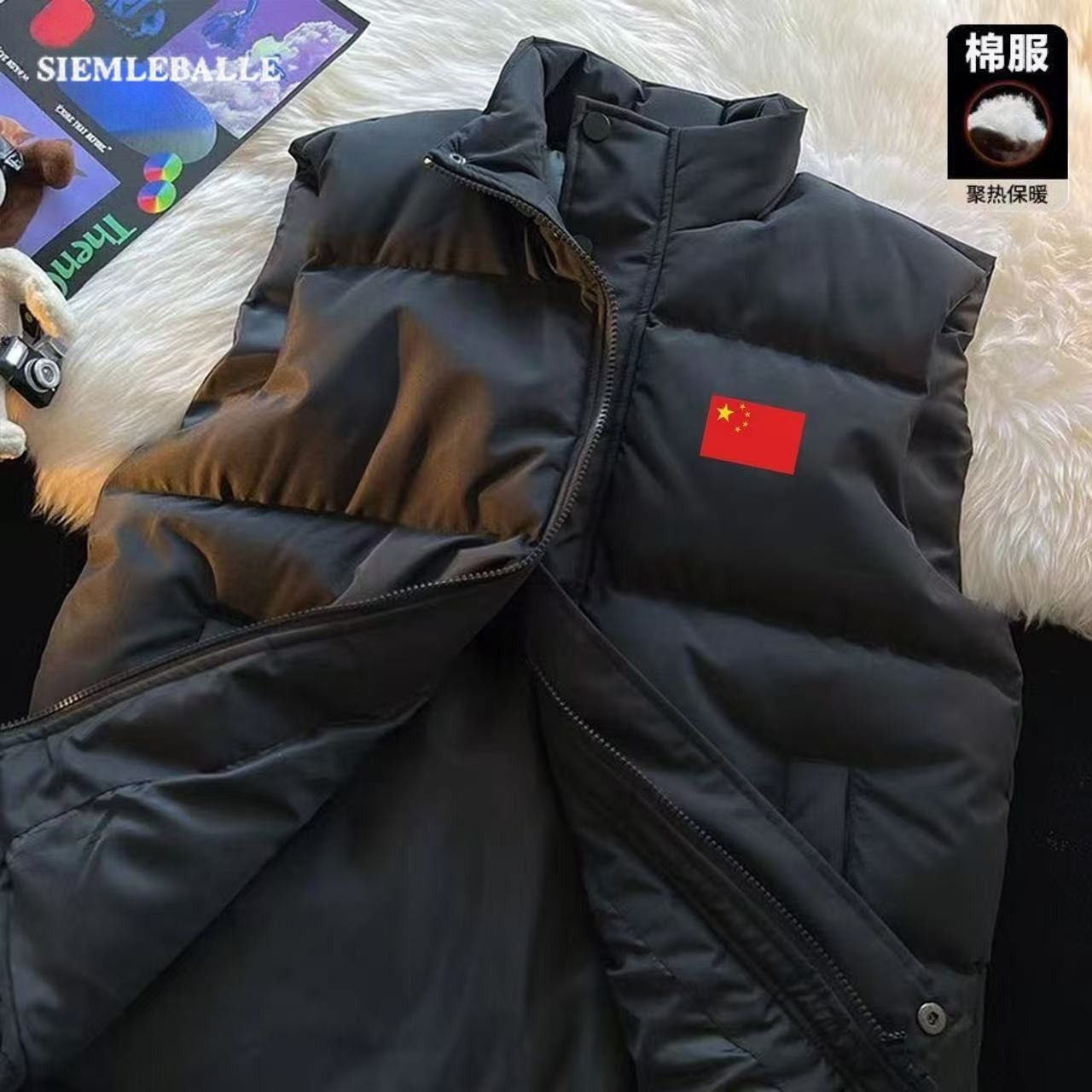 国潮牌马甲男款潮流百搭棉服坎肩图片