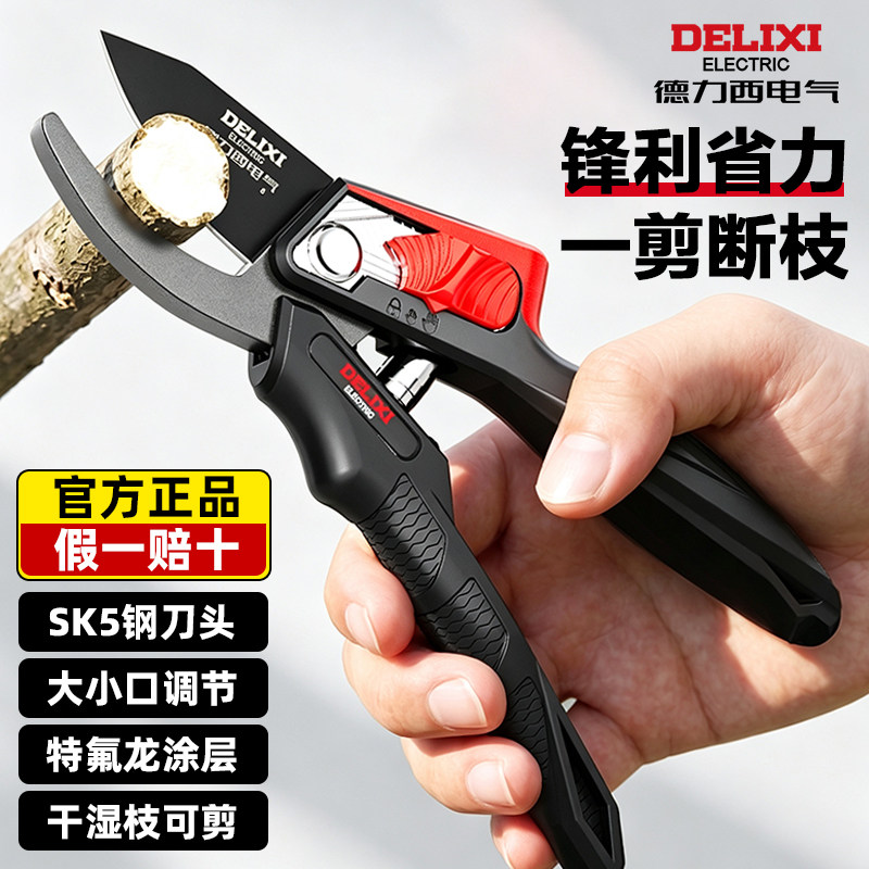 德力西电气剪树枝专用剪刀果树修枝剪园艺剪刀花卉园林摘水果剪刀