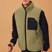 斯凯奇马甲男新款 保暖加绒舒适双面休闲运动裥棉马甲L423M010