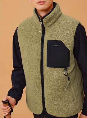 斯凯奇马甲男新款保暖加绒舒适双面休闲运动裥棉马甲L423M010