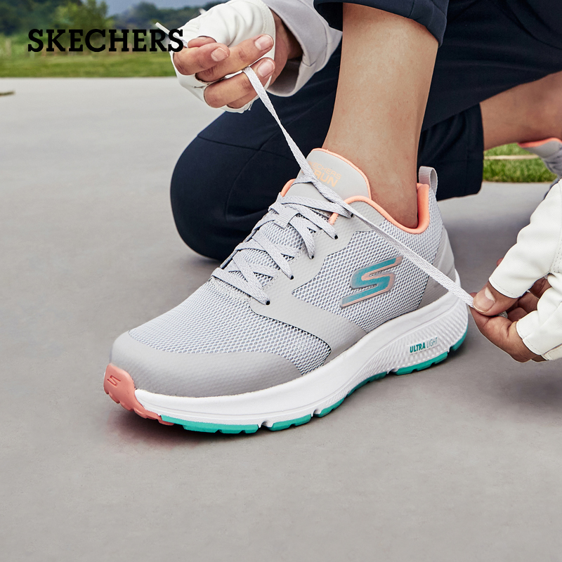 skechers斯凯奇女鞋夏季新款跑步鞋轻便缓震网面休闲运动鞋128076