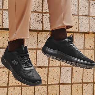 232395 舒适网面轻便缓震健步鞋 Skechers斯凯奇男士 绑带运动休闲鞋
