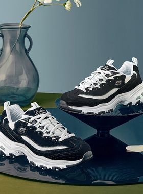 Skechers斯凯奇女鞋四季厚底老爹鞋增高蕾丝休闲复古运动鞋11959