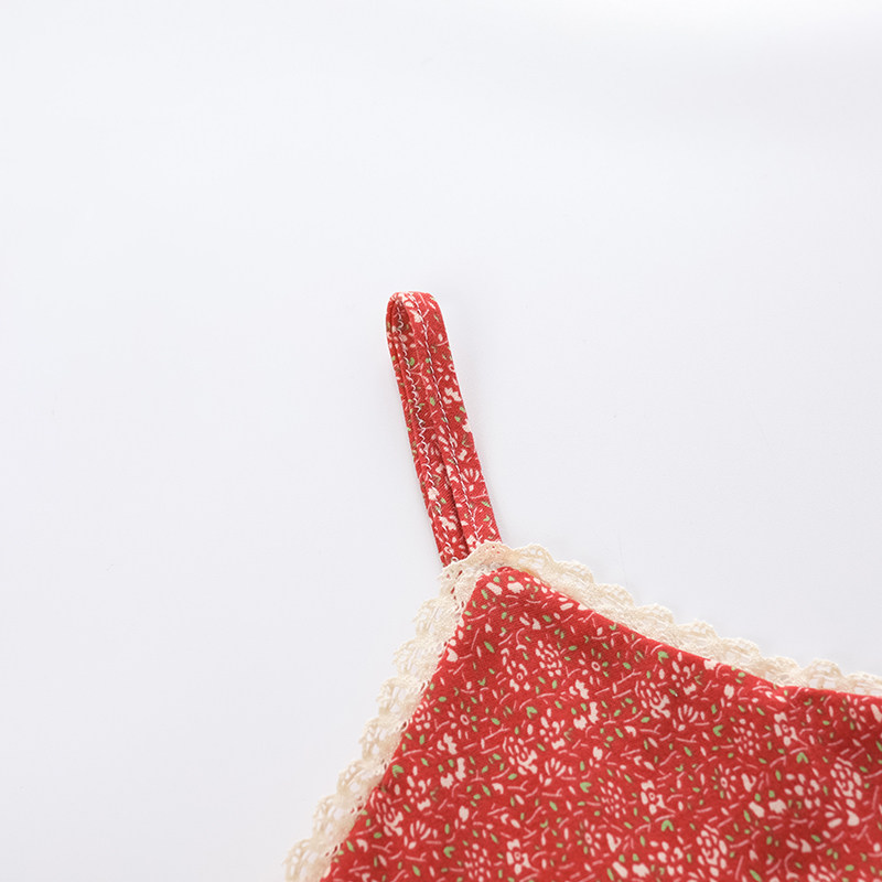 여름 신상품 니트 모조 면 잠옷 여성 꽃무늬 F