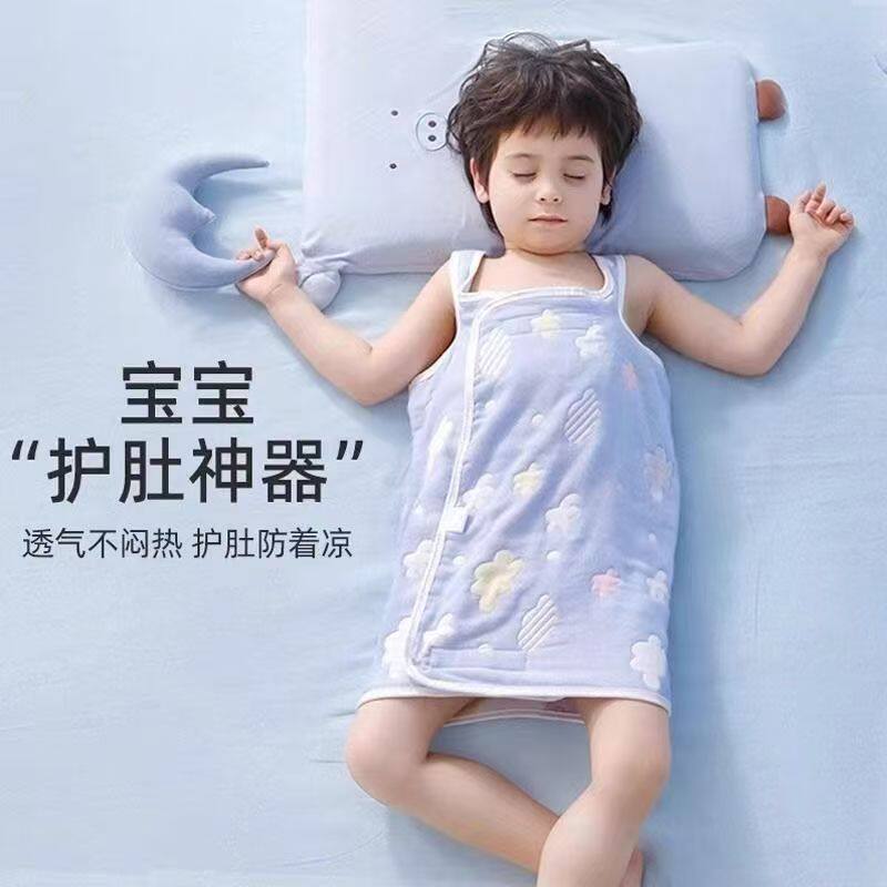 薄款夏天宝宝纱布连体无袖睡衣