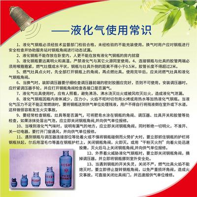 液化气门市钢瓶泄漏事故应急处理燃气安全知识宣传贴画海报展板