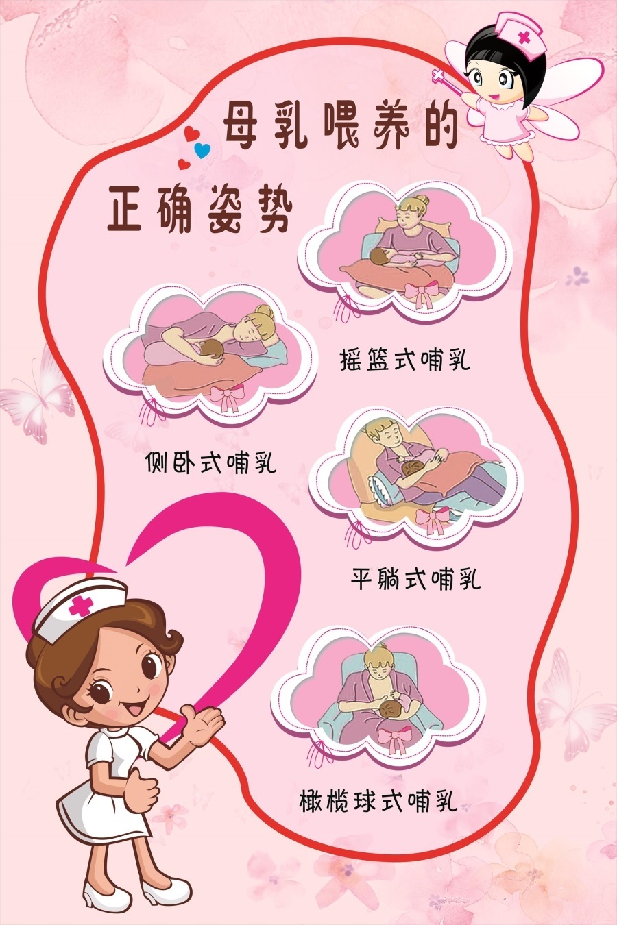 母乳喂养的正确姿势海报新生儿哺乳母乳喂养知识母乳喂养小知识