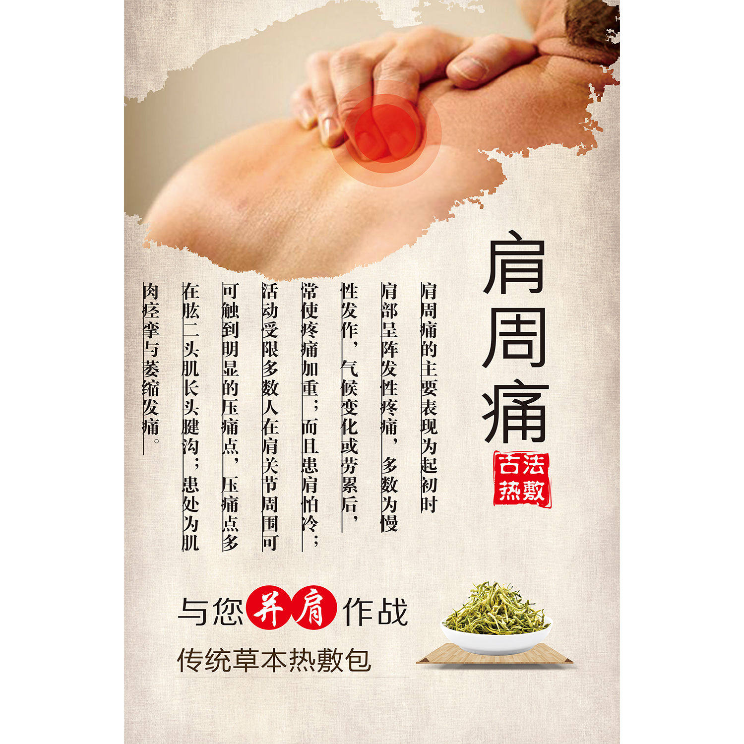 中医养生馆美容院肩颈保养肩周炎症状挂画挂图宣传海报装饰画kt板