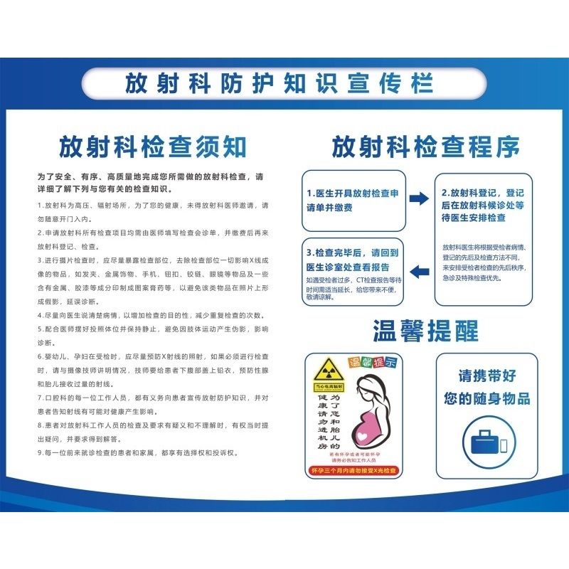 放射科防护知识宣传栏海报展板放射防护注意事项墙贴墙纸装饰画