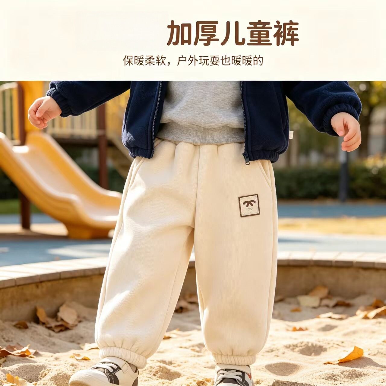 冬季新款儿童加绒裤子男女童