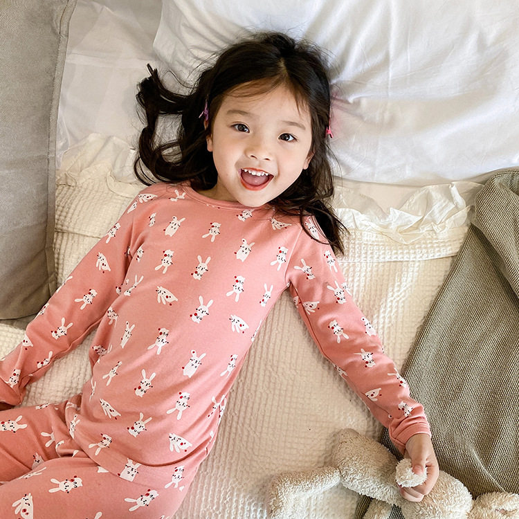 儿童睡衣两件套春秋女孩打底