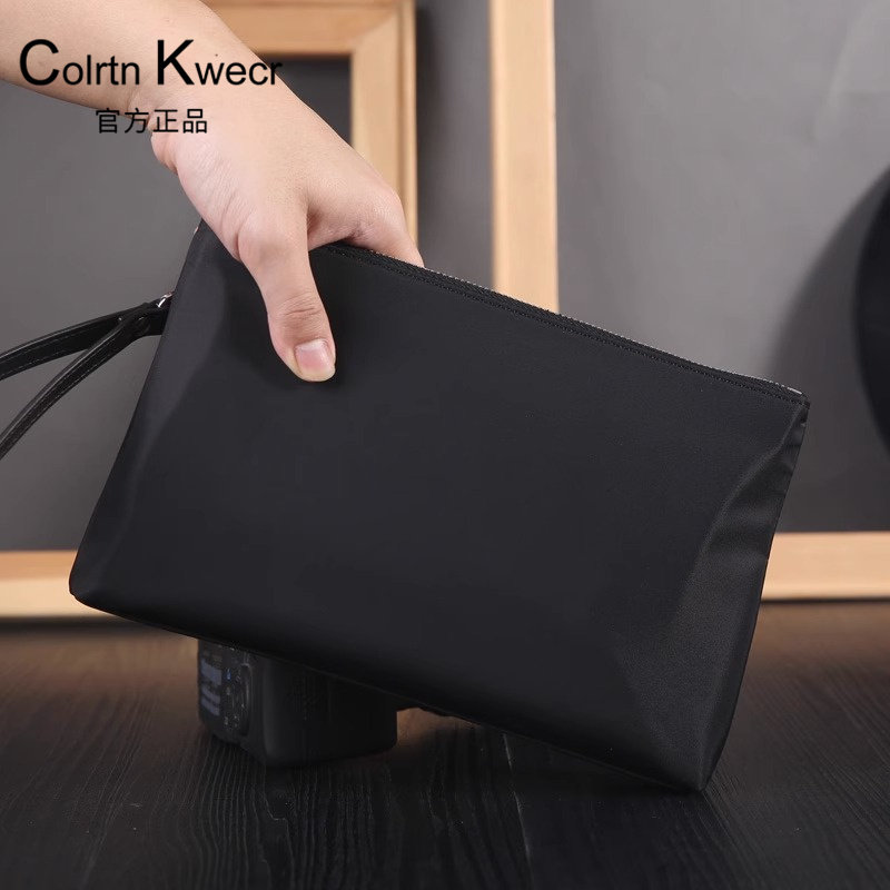 Colrtn Kwecr холщовый мужской клатч большой емкости, повседневная деловая сумка-конверт, водонепроницаемый клатч из ткани Оксфорд Изображение 1