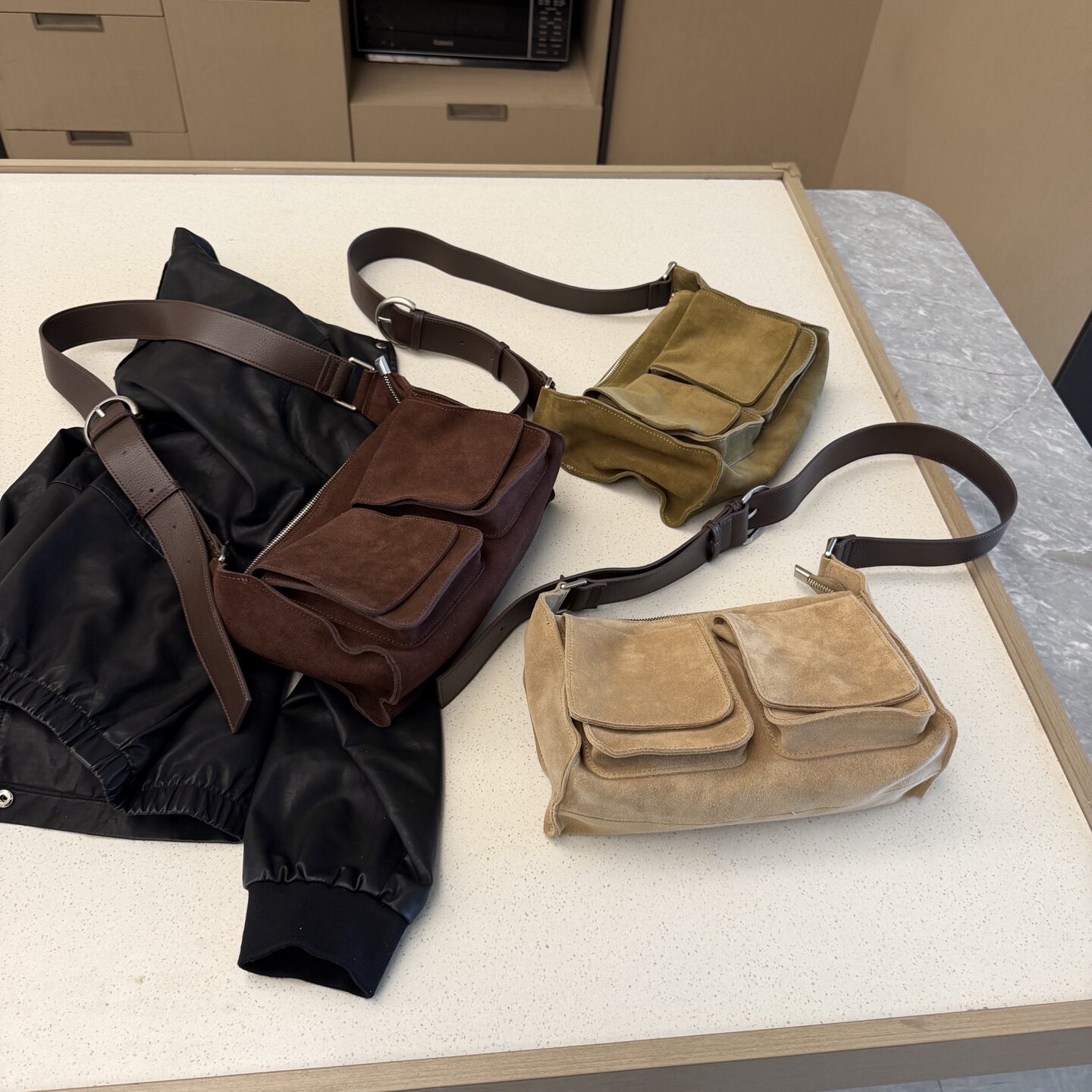 美拉德磨砂牛皮hobo腋下包