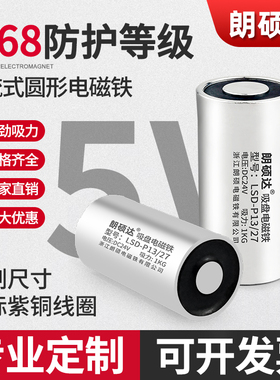 圆形吸盘式直流电磁铁小型12v24v强力强磁定制工业微型电吸铁线圈