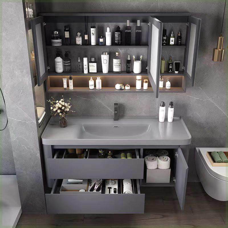 轻奢智能实木浴柜纳米肤感一体盆陶瓷一体化妆室洗脸盆柜组合套,家装主材,浴室柜组合,淘宝优惠券,粉丝福利购,淘宝优惠卷